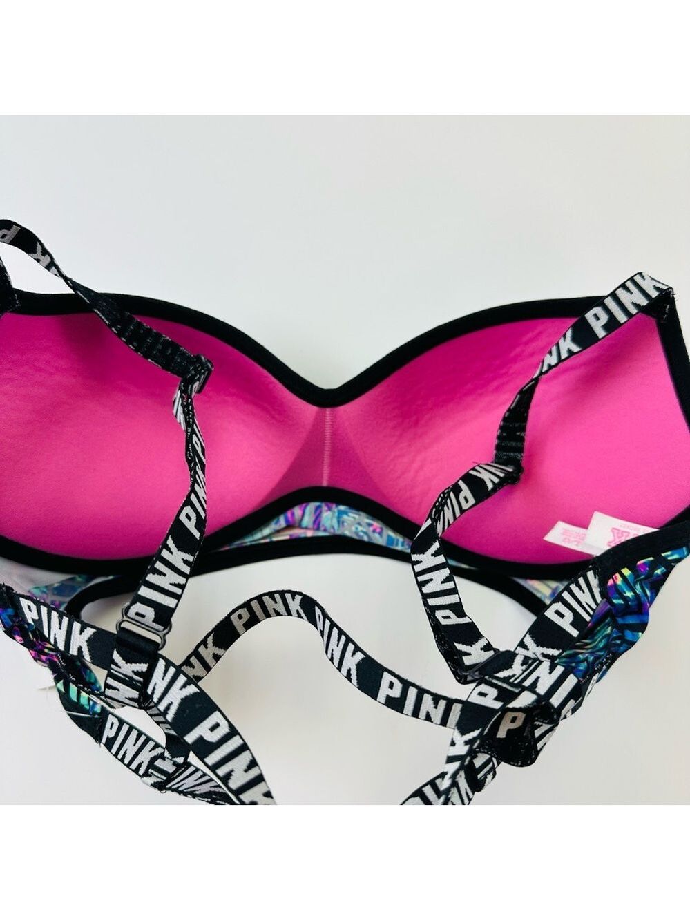 Victorias Secret PINK Push Up Wireless Bralette sports bra caged back Large - Picture 4 of 7